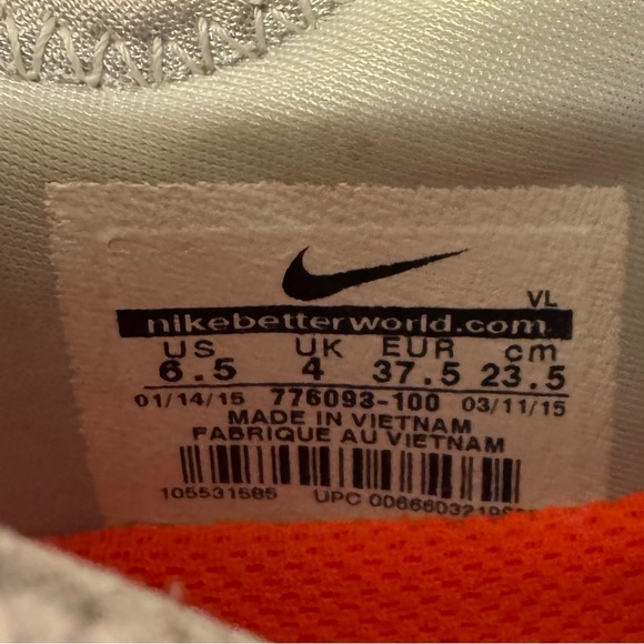 Women’s 6.5 Nike FI Impact 2 White/Platinum Waterproof Golf Shoes - Picture 5 of 7